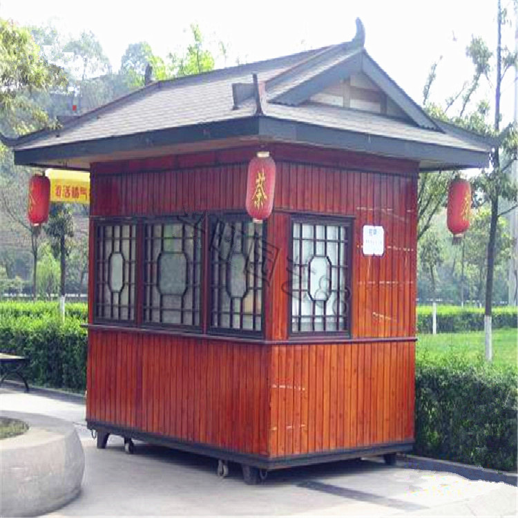 室外防腐木售货亭木质仿古售卖亭景区小卖部移动售票亭小木屋
