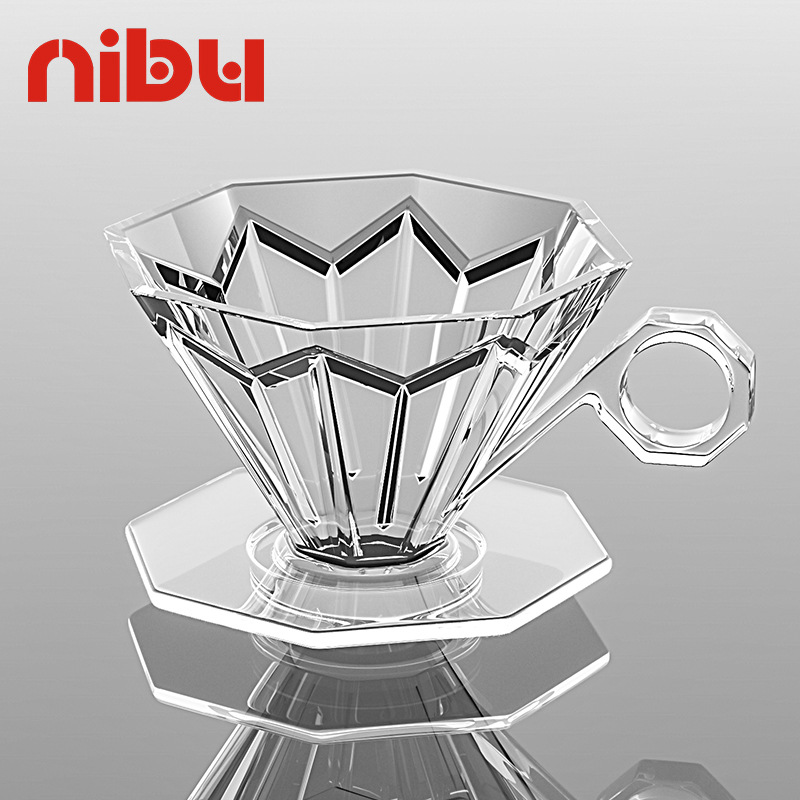 尼布 新款树脂八角咖啡滤杯滴漏式过滤器手冲咖啡过滤杯01V60