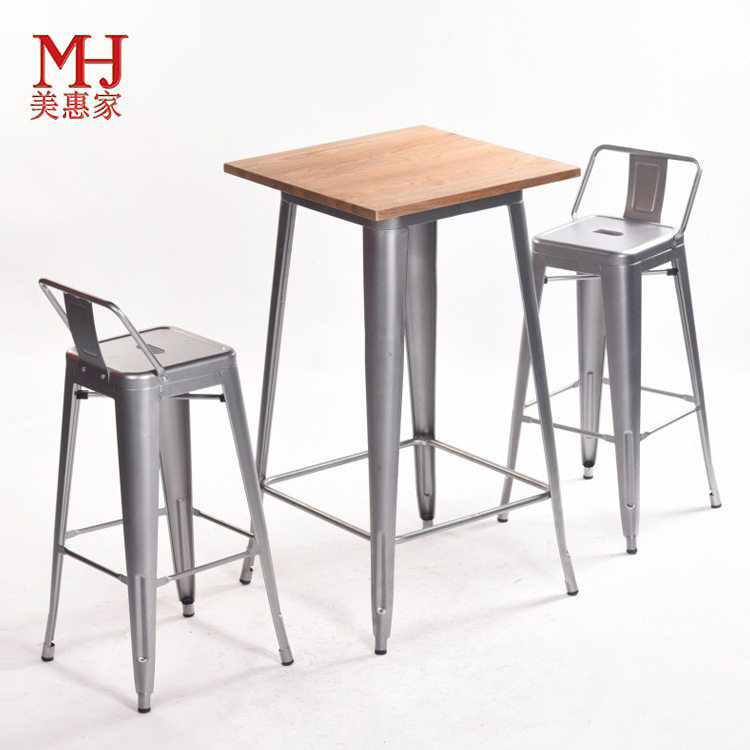 30L铁艺酒店吧台椅美式高脚靠背椅铁皮高吧凳子金属复古咖啡厅椅,住宅家具,家用高脚椅,淘宝优惠券,粉丝福利购,淘宝优惠卷