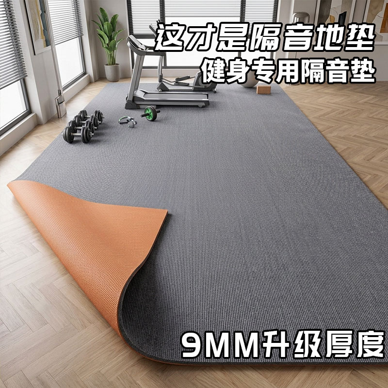 加厚隔音减震地垫楼层运动大面积全铺静音垫子跑步机防震吸音地毯图片