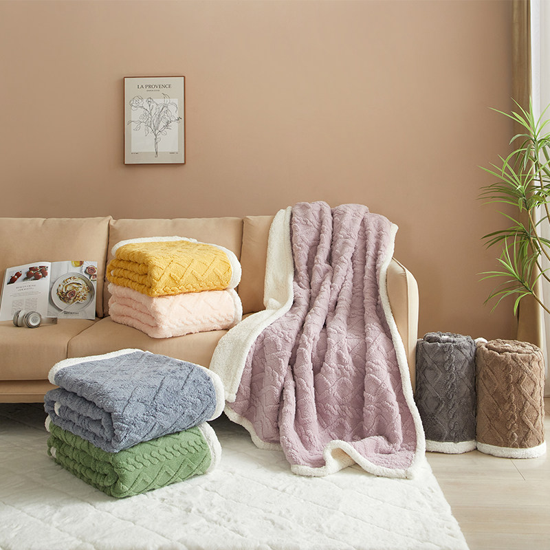 태 피터 양고기 플러시 담요 낮잠 사무실 낮잠 담요 커버 소파 침대 시트 어린이 기숙사 담요