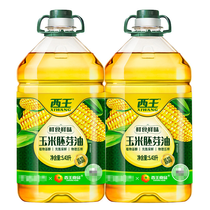 西王玉米胚芽油5.43L*2桶非转基因物理压榨食用油