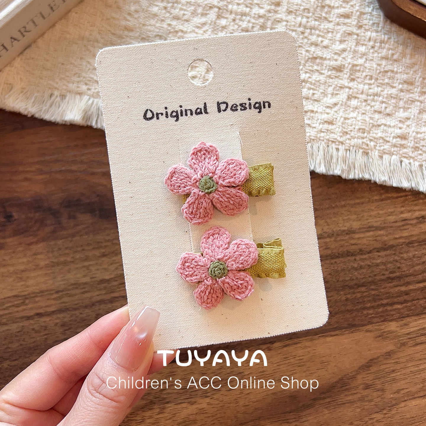 女宝宝花朵全包布发夹婴儿胎毛夹子不伤发儿童发卡发饰婴幼儿头饰
