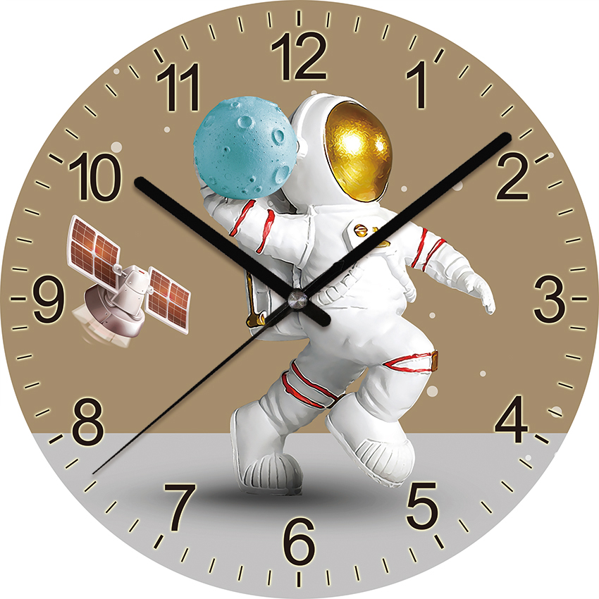 静音装饰钟表卡通钢化玻璃挂钟