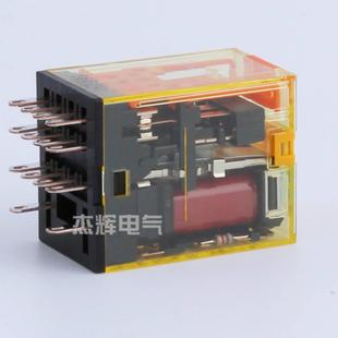 AC220V IDEC和泉中间继电器 A220 4开4闭带灯带测试 RU4S 14脚6A