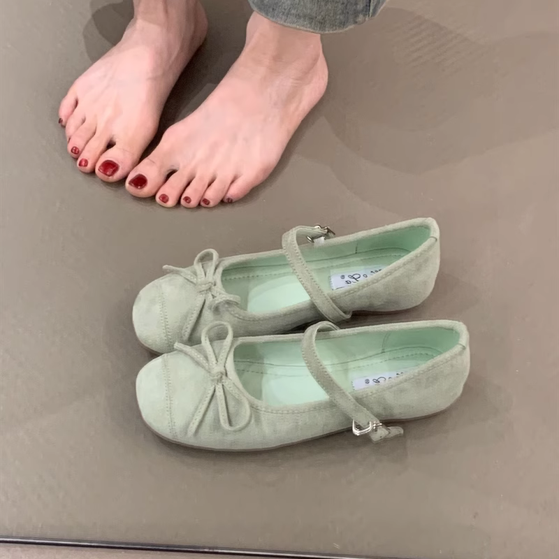 法式温柔蝴蝶结玛丽珍鞋女2025春季新款内增高芭蕾舞鞋配裙子单鞋
