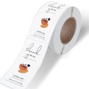 高颜值英文长方形飞机盒封口贴礼物包装密封装饰贴纸快递纸盒手提袋谢谢封条个性创意设计印刷不干胶标签定做