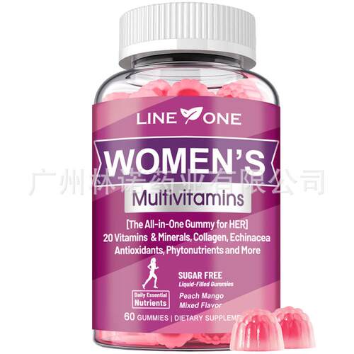 Womens Multivitamins Gummy, Peach Mango Flavor60 Ct