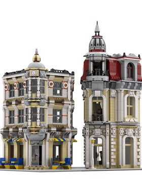 SETbricks  街角小巷 小颗粒积木兼容益智儿童玩具套装拼插礼品