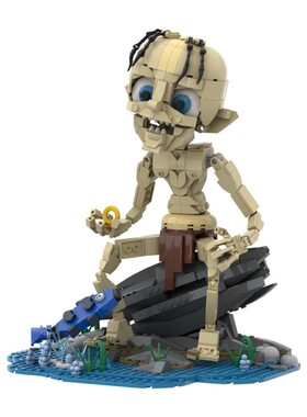 SETbricks积木指环王 咕噜Gollum组装拼装模型高砖MOC零件玩具