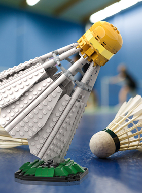 积木羽毛球网红款模型桌面摆件小颗粒拼装积木MOC益智儿童玩具