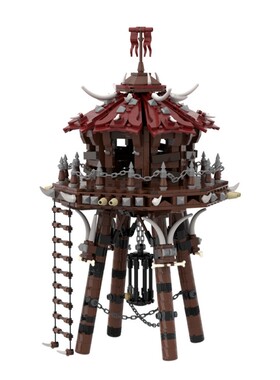 SETbricks积木魔兽争霸 兽人射箭塔组装拼装模型高砖MOC零件玩具