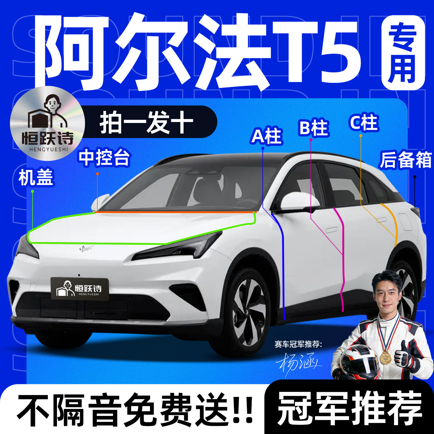 极狐阿尔法t5汽车隔音密封条车门车窗玻璃胶条缝前挡风全车后备箱