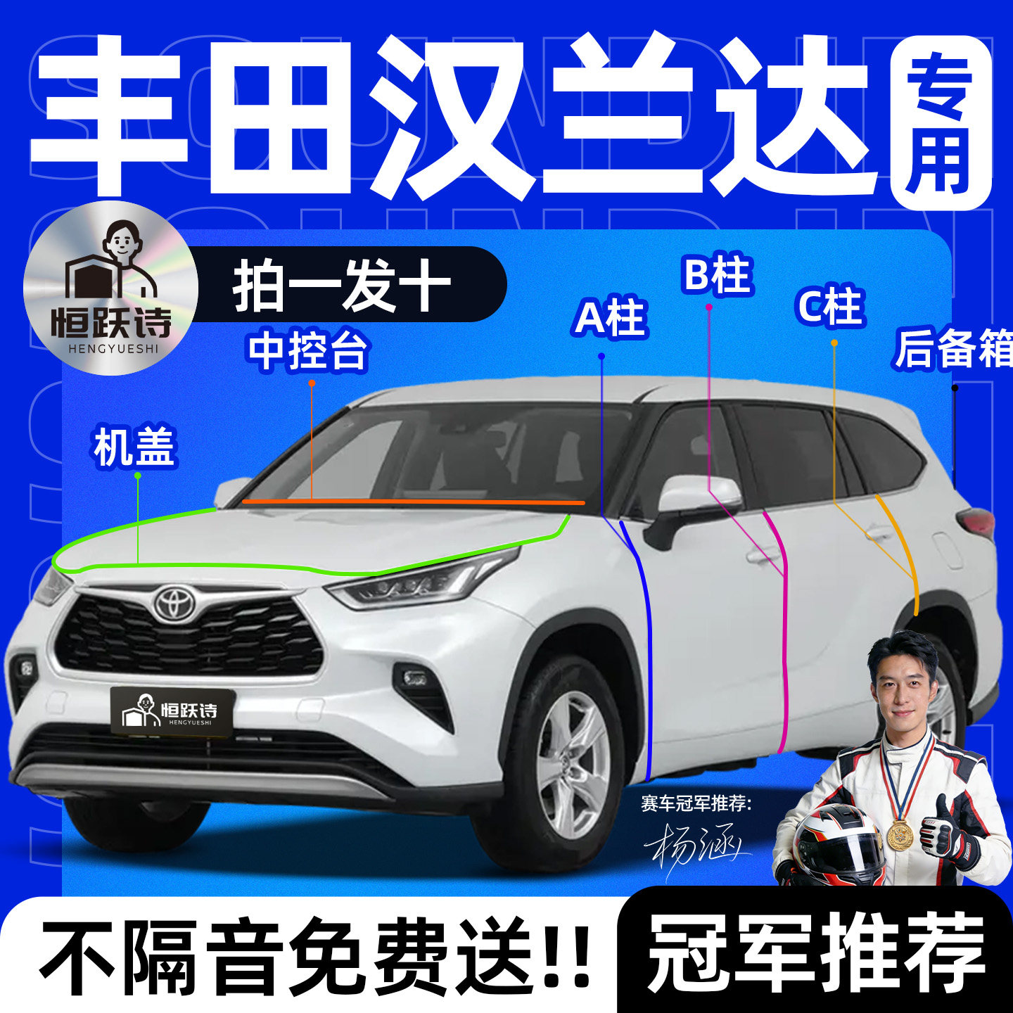 丰田汉兰达汽车专用隔音密封条原厂专用车门缝车窗前挡风玻璃胶条