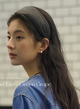 港式高级感灰色针织宽边洗脸发箍女2024新款气质运动头箍头饰