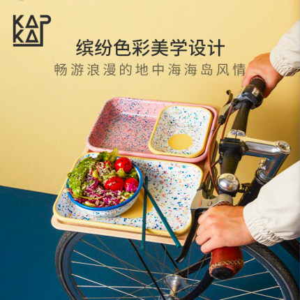土耳其kapka摩天轮手工搪瓷圆盘方盘ins甜品家用烤盘进口珐琅盘子