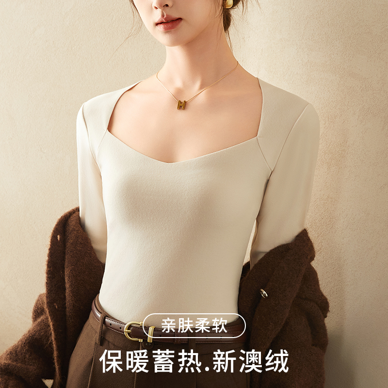 耐葵保暖加绒加厚大领口冬季上衣