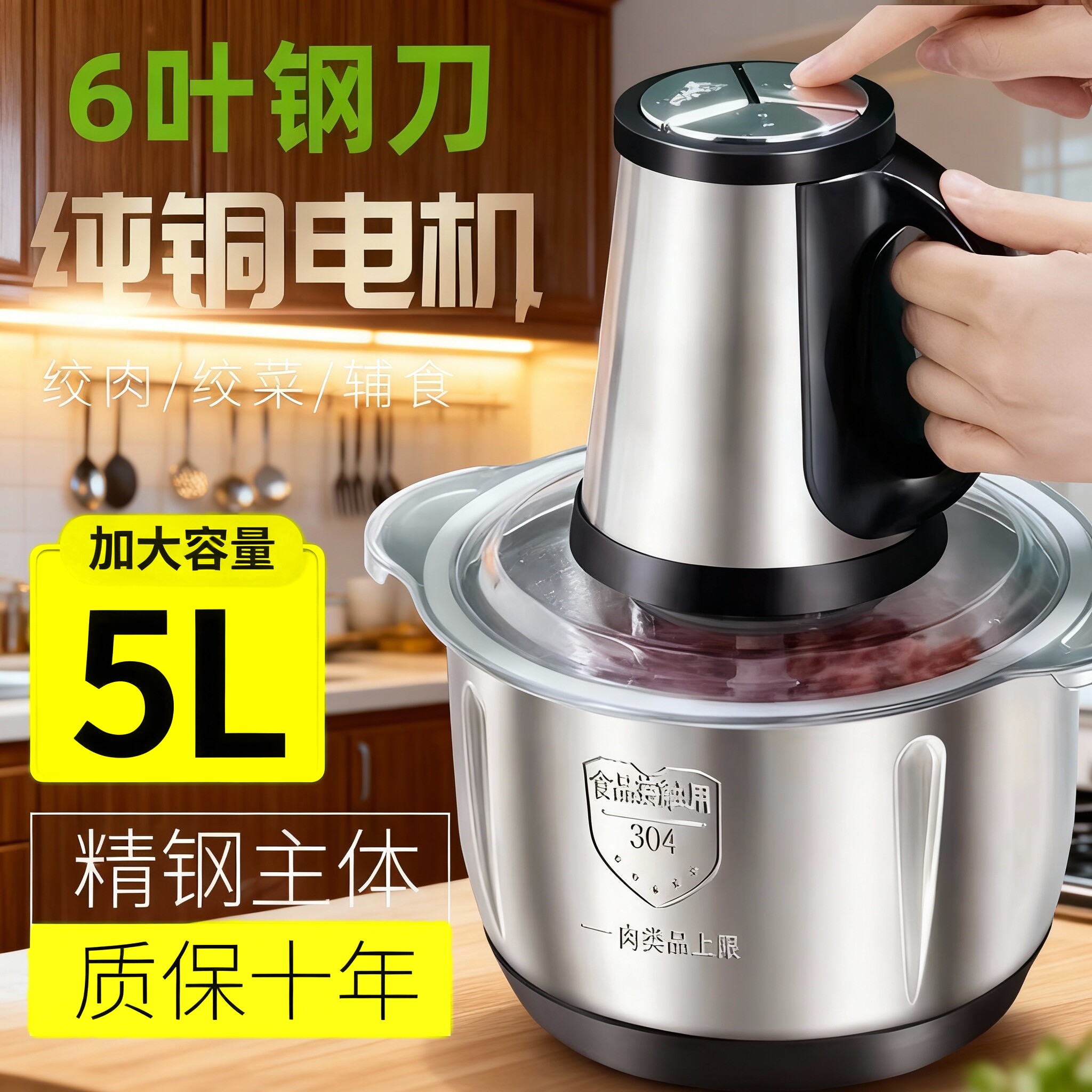 德系纯铜绞肉机家用全自动多功能
