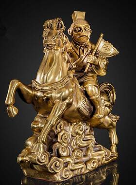 马上封侯摆件铜装饰品办公桌马摆设吉祥客厅玄关金猴工艺品送上级