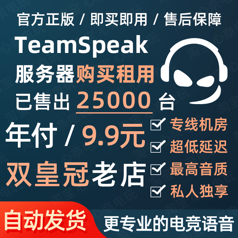 TeamSpeak3服务器购买租用 低延迟 游戏开黑语音 TS语音 TS服务器