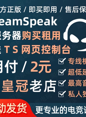 TeamSpeak服务器 低延迟高音质 TS语音服务器 支持 TS3 TS5 TS6