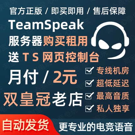 TeamSpeak服务器 低延迟高音质 TS语音服务器 支持 TS3 TS5 TS6