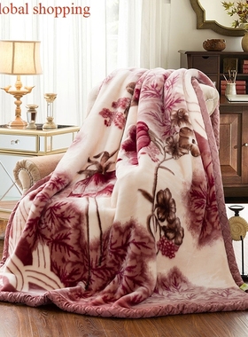 winter double layer thickened raschel blanket quilt跨境香港