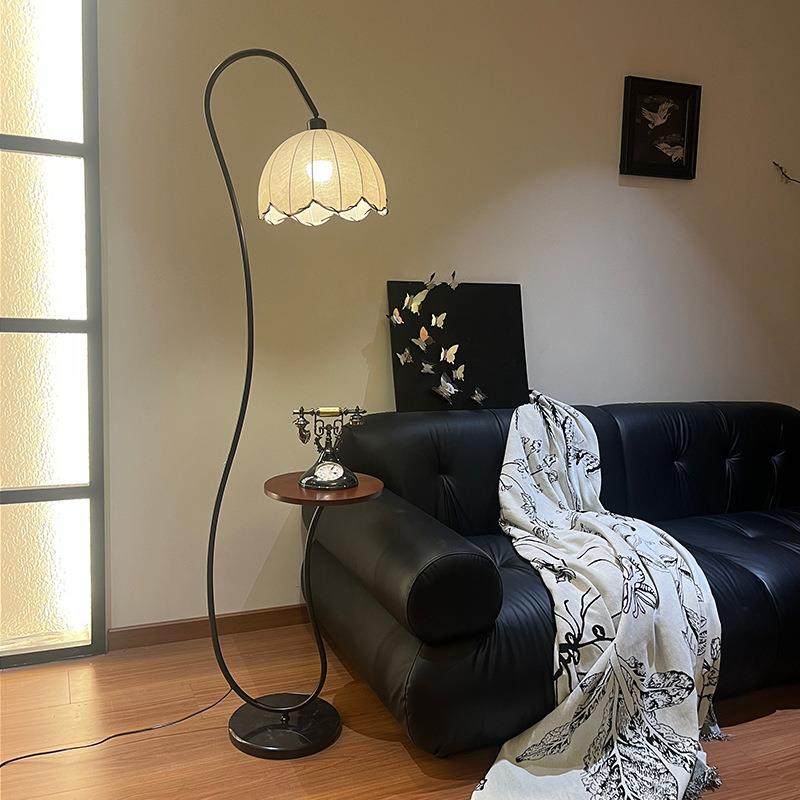 中古落地灯客厅沙发边茶几带无线充置物架一体书房台灯卧室床头灯