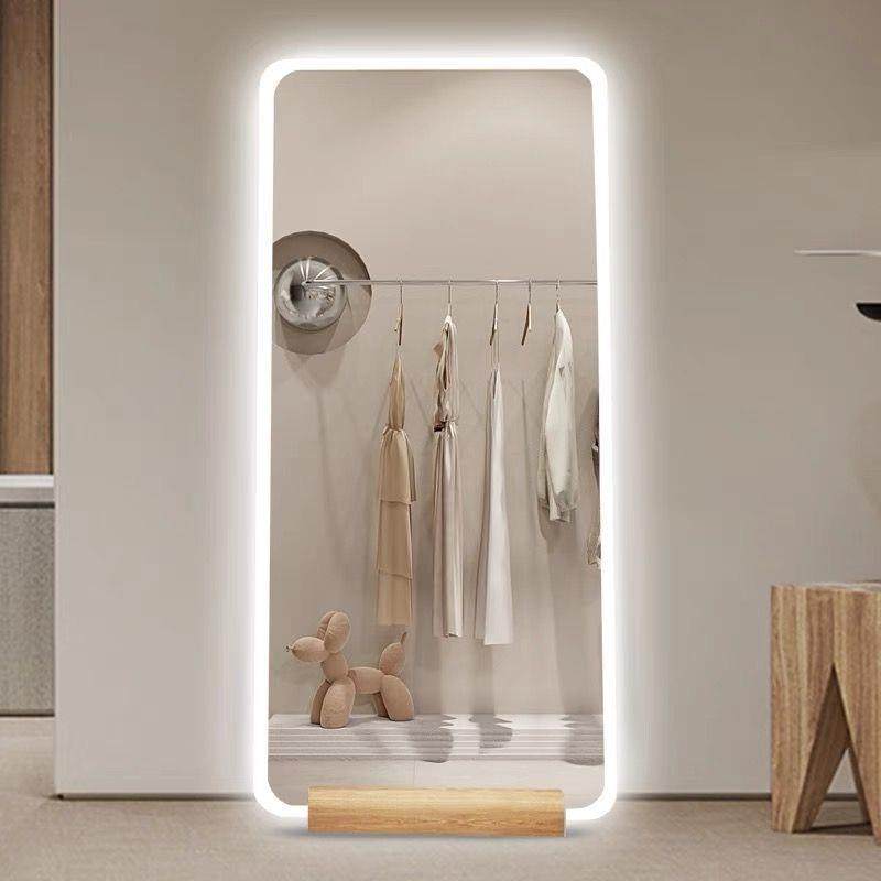 全身镜带灯落地式镜子家用服装店试衣镜带底座显瘦显高穿搭穿衣镜