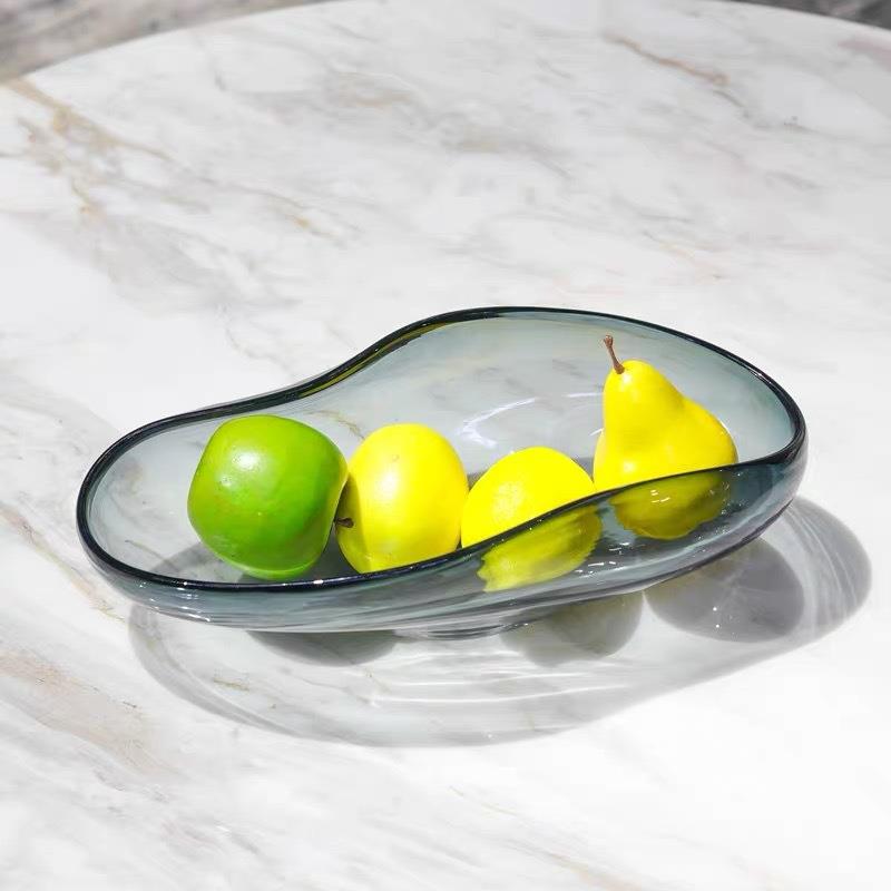 轻奢琉璃果盘高档简约水果盘客厅家用茶几餐桌装饰收纳摆件