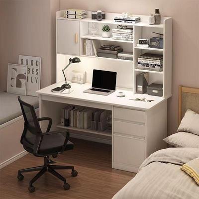 书桌书架一体桌卧室学生学习桌写字桌子带书柜组合家用台式电脑桌