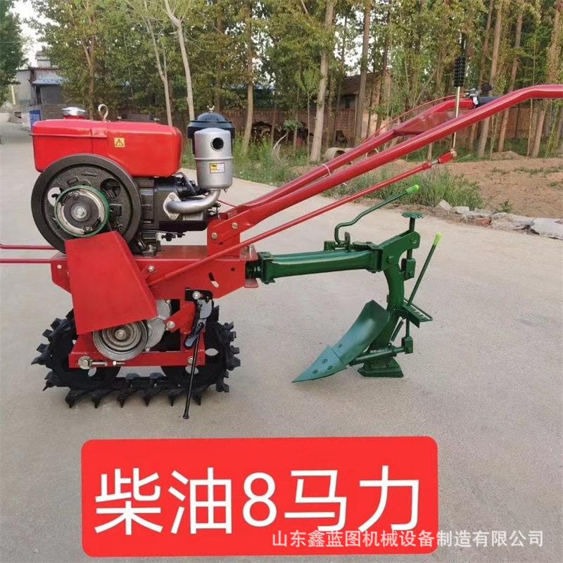 8马力家用手推链轨微耕机爬坡