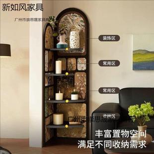 复古风转角置物架沙发旁收纳三角柜中古vintage摆件其他客厅中式
