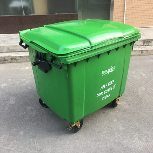 厂家信广直供垃圾桶660升街道可移动环卫箱清洁大桶垃圾车