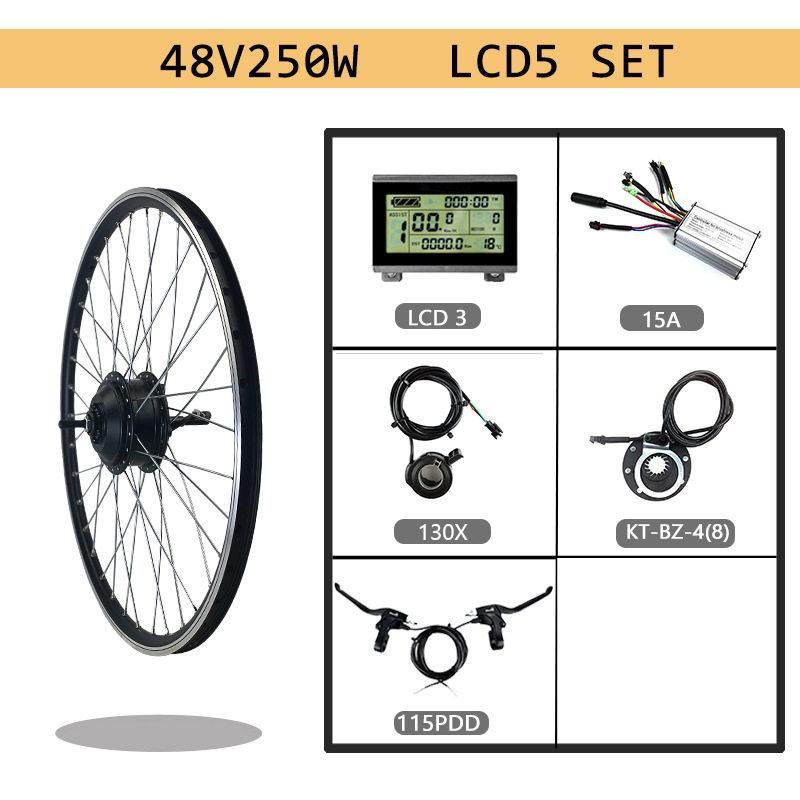 自行车山地车改装锂电助力套件48V250W后驱旋飞KT-LCD3液晶仪表
