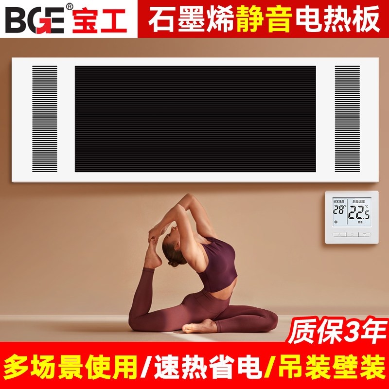 石墨烯取暖器远红外高温电热板辐板商用电热幕板壁挂加热板静音射