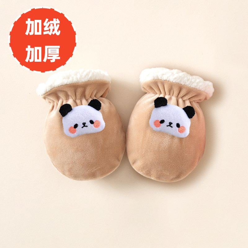 新生婴儿防抓脸手套加绒加厚保暖防抓手套/护脚/护膝