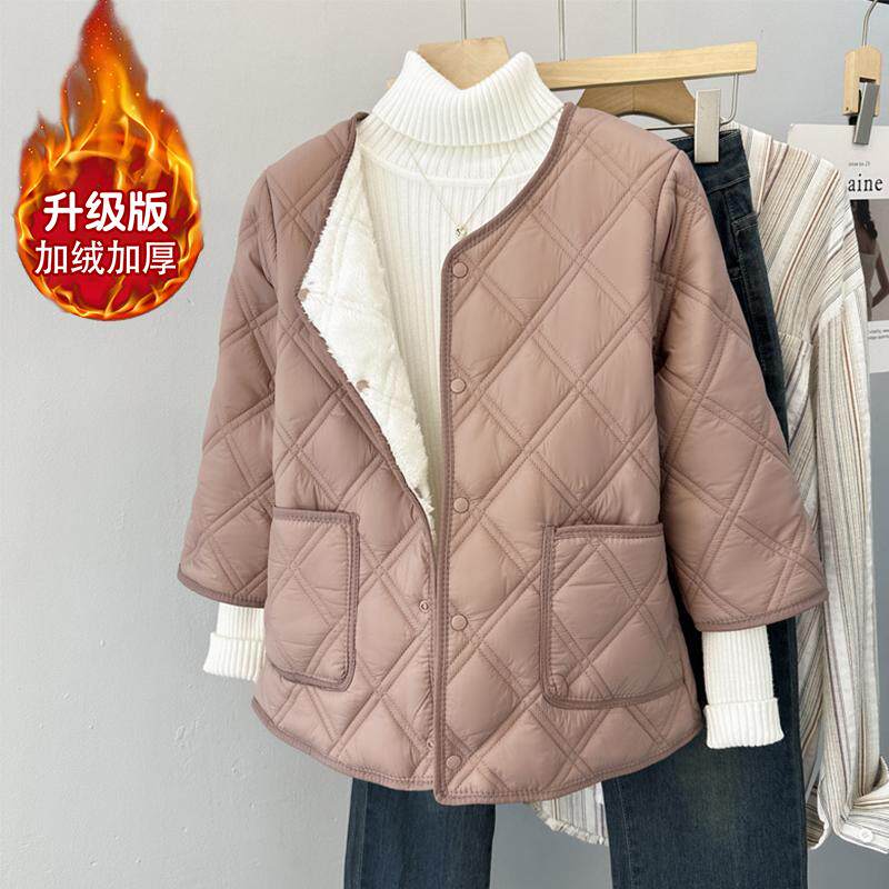 冬季内穿棉衣马甲女七分袖居家背心加厚妈妈中袖马夹防寒棉服外套