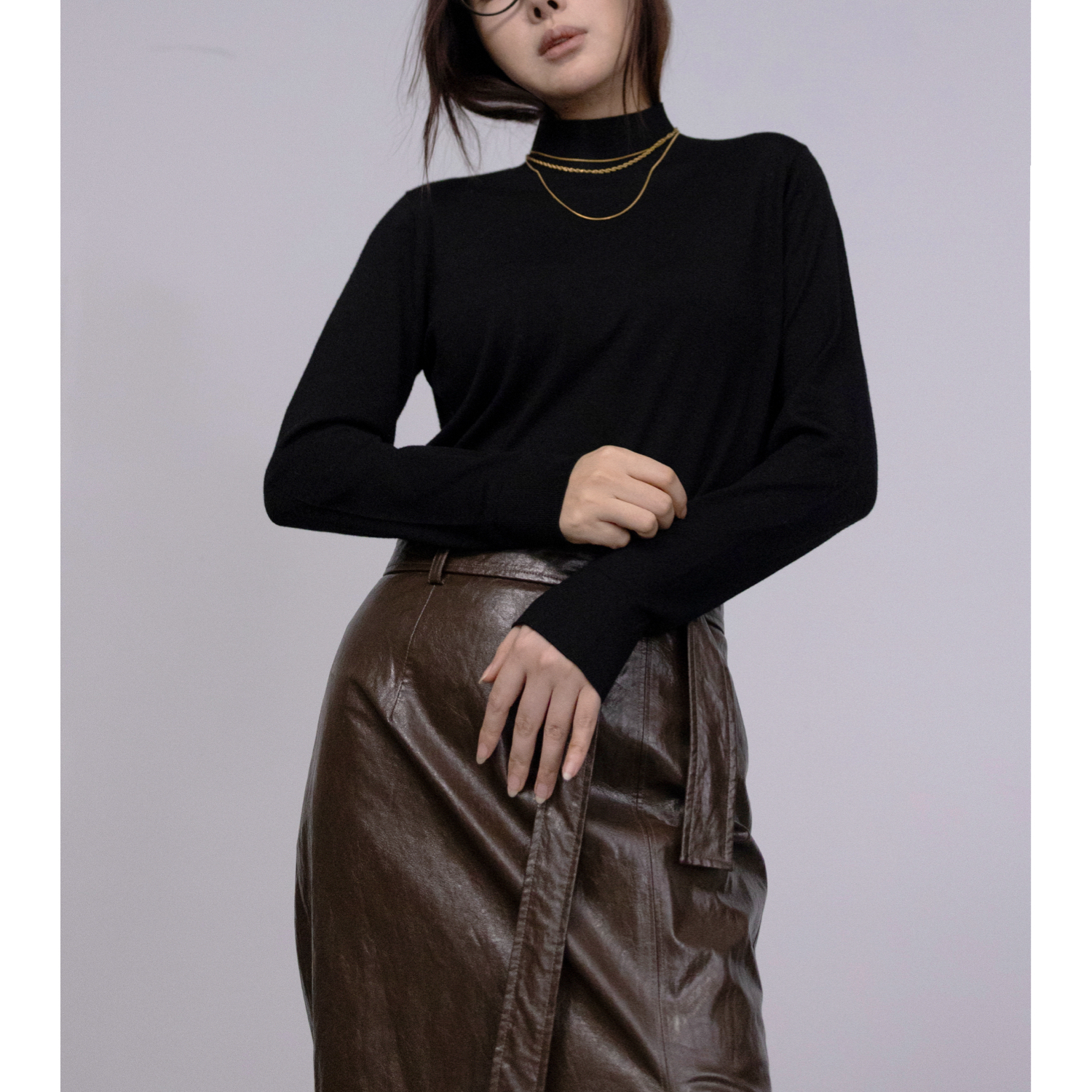 showyee/修野  王牌精仿loo%美丽奴羊毛0扎修身打底高领羊毛衫