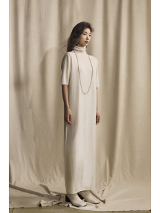 自由领叠穿袖 showyee 精仿loo%羊毛 极简 套针织连衣裙 修野