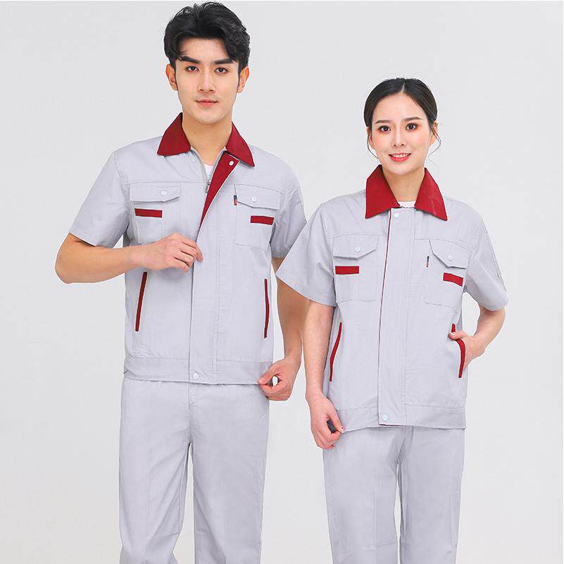 夏季劳保服套装男透气短袖施工服