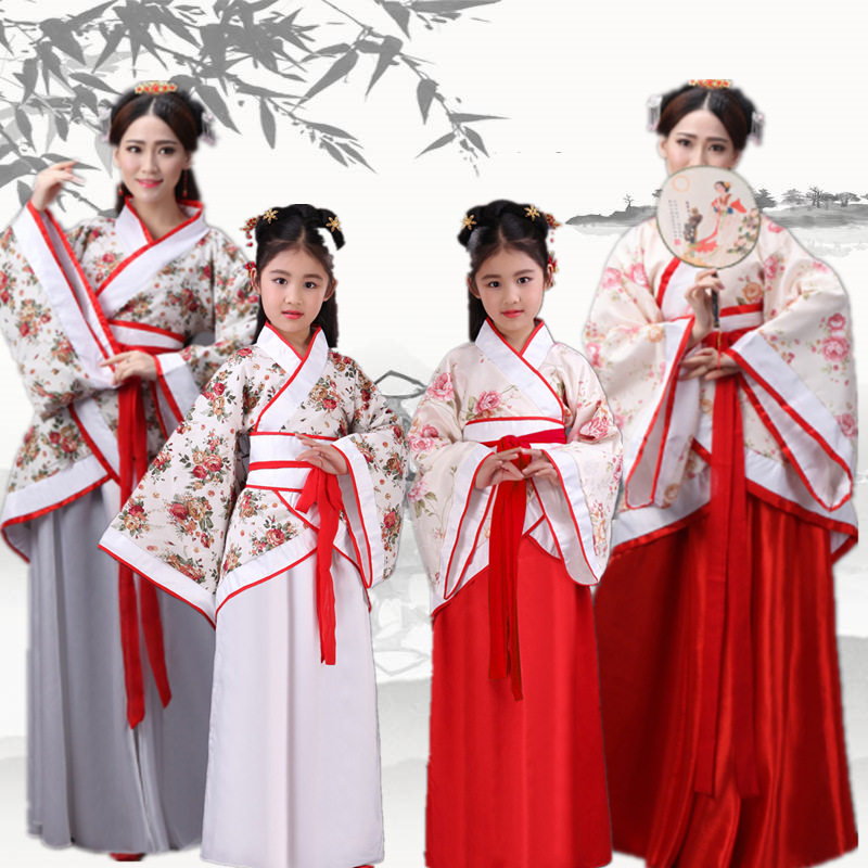 古装亲子装母女中改良贵妃汉服