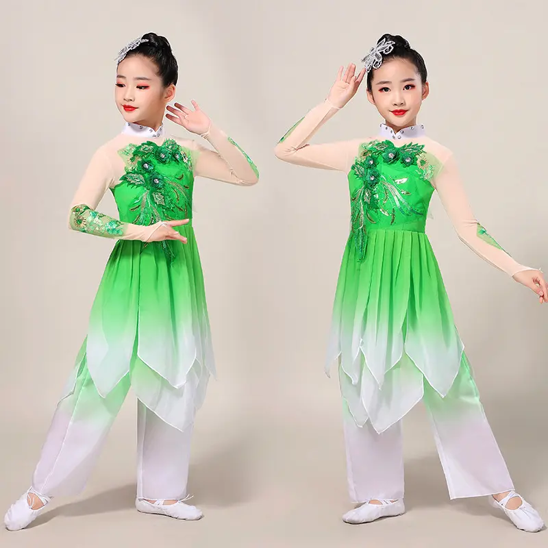 儿童茉莉花典舞演出服女童秧歌服