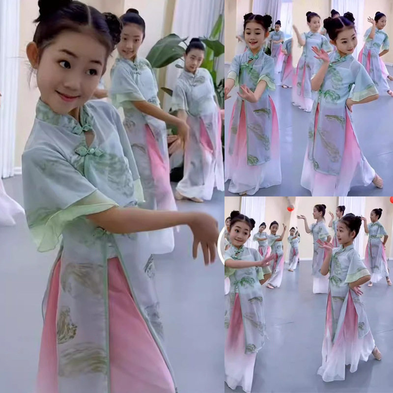儿童古典舞演出服冠玉舞蹈服女童