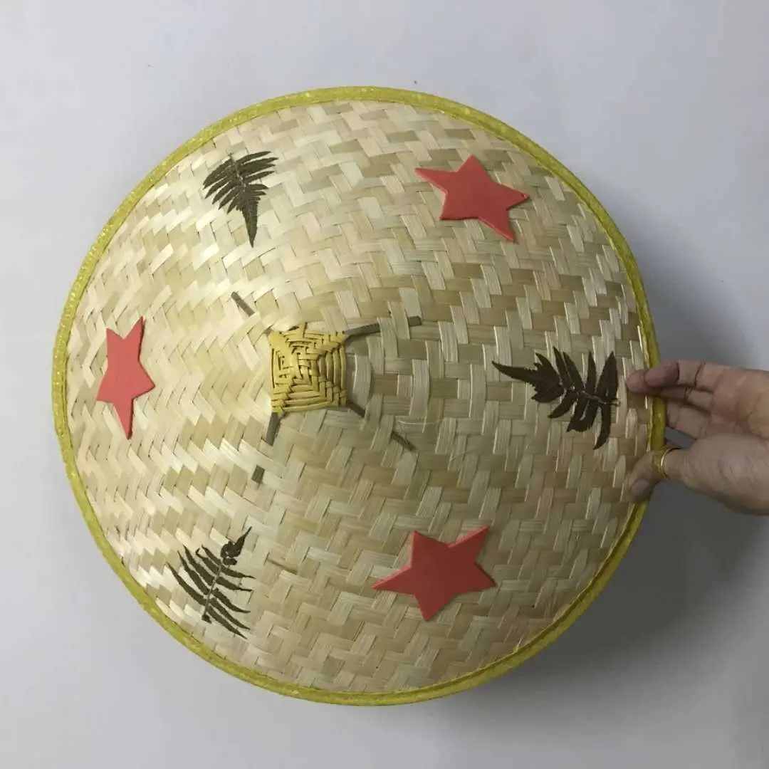 竹编红军斗笠帽遮阳帽防雨帽蓑衣