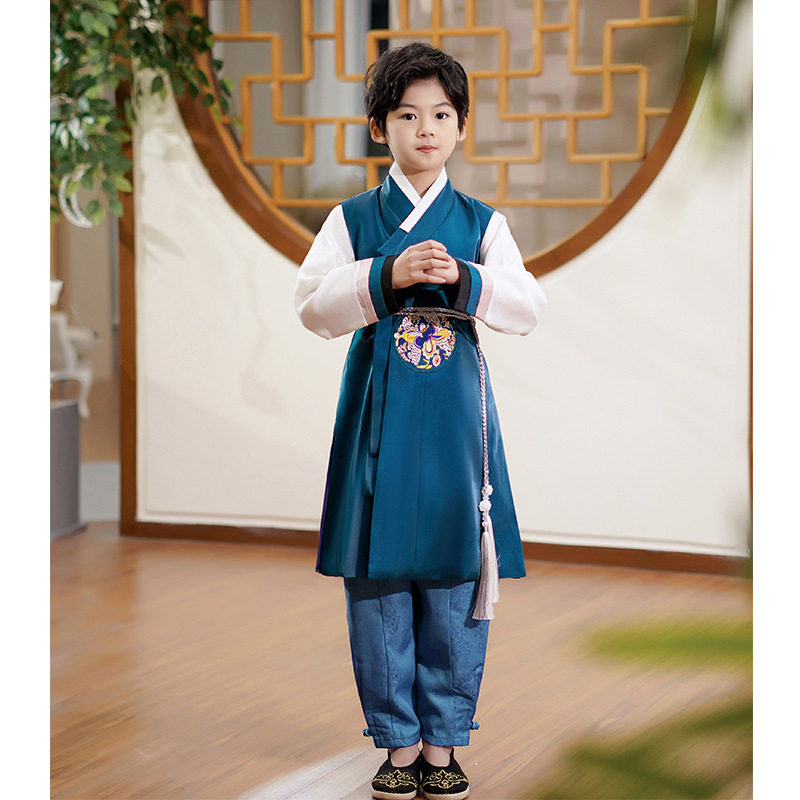 男童韩服三件套朝鲜族马甲长裤