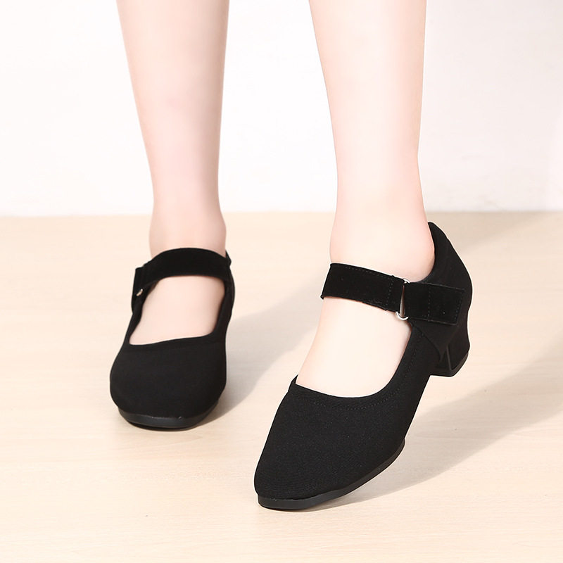 新款拉丁舞鞋女成人软底教师鞋秋牛津布网面男女舞蹈鞋秋基础包装