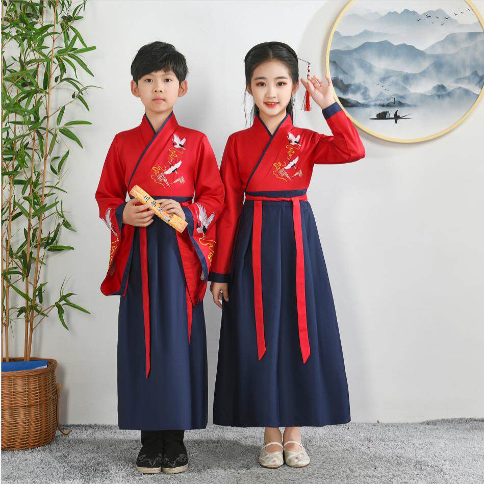 新款汉服三字经诗吟诵演出服班级