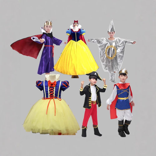 儿童万圣节国王装扮化妆舞会白雪