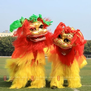 笑脸北京狮子单人双人舞狮子的狮子头北狮表演服舞龙舞狮道具整套